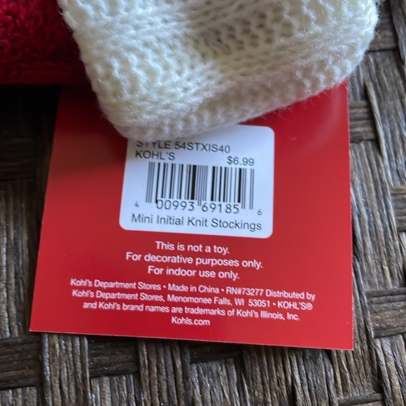St Nicholas Square 8” Knit Monogrammed Christmas Stockings Letter M. - Picture 3 of 3